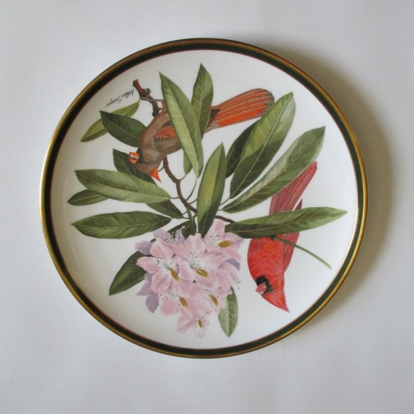 Vtg Franklin Porcelain Songbirds Wedgwood Plate - Picture 13 of 14